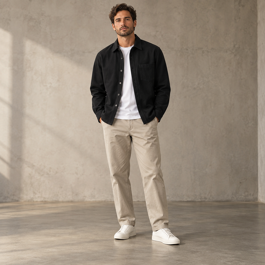 Oxford Structured Overshirt & Relaxed Chino Set
